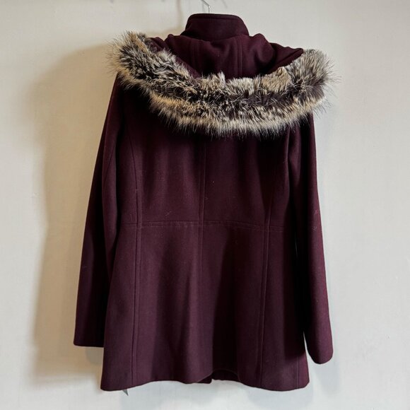 London Fog, Wool Walker coat, XS, burgundy, NWT - Picture 4 of 8